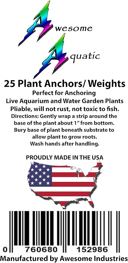 Awesome Aquatic Plant Anchors/Weights 25 pk Strip Lead Ribbon Live Plants Weight Anchor (25 Pack Strips) | Secure plants • Easy to shape • Holds stems in place • Prevents floating • Aquascaping essential