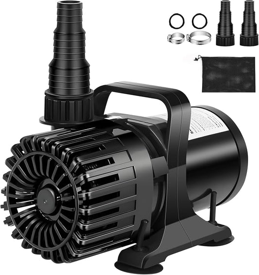 5300 GPH Pond Pump for Fish Pond Fountain & Waterfall, 24ft Lift | 310W Submersible Water Pump, 180° Rotatable Outlet, Filter Bag & 20FT Power Cord, Ultra-Quiet, UL Listed