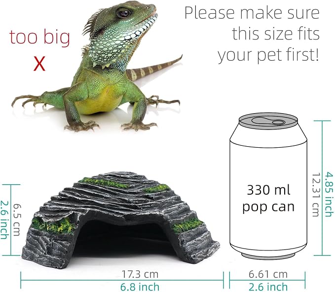 Small Turtle Basking Platform Climbing Ramp Shale Scape Step Ledge, Reptile Cave Hideout Aquarium Tank Accessories Decorations, Great for Reptiles, Amphibians, Leopard Gecko, Frogs