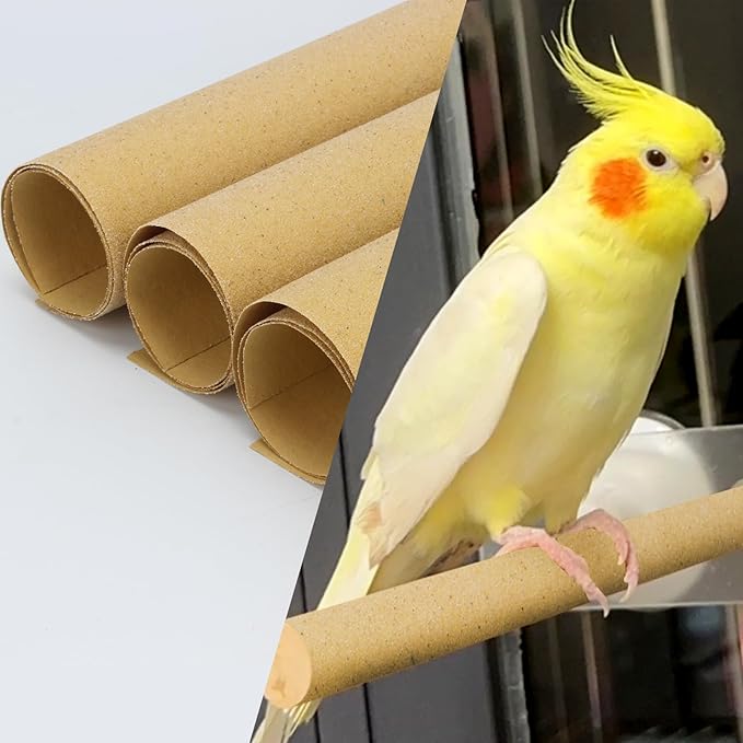 45 Pcs Bird cage Liner Paper, 11 x 17 inch Gravel Liner Paper for Bird Cage, Parrot Cage Sandpapers Cushion Pad Birdcage Liner Bedding Calcium Paper Special for Bird Cage in Sea Sand