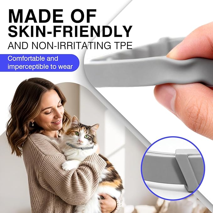 Calming Collar for Cats 8 PK Cat Stress and Anxiety Relief Pheromone Collar for Cats Anti Aggression for Cats Cat Meowing Stopper Cat Calming Collars for 30 Days Adjustable Waterproof Rapid Effect