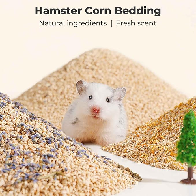 mini&moe Hamster Sand Bath - Natural Fine-Grain Corn Bathing Sand Soft & Low-Dust mall Pet Litter Absorbent for Guinea Pig, Gerbils, Chinchillas, Mice