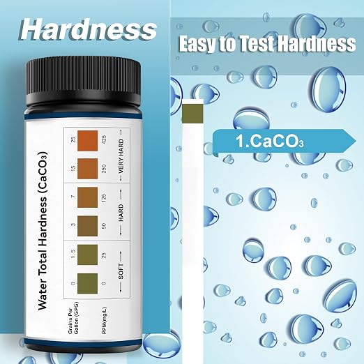 Water Hardness Test Kit-150 Strips Water Quality Testing 0-425 ppm | for Drinking/Well Water, Softener,Hard, Dishwasher,Pool,Spa