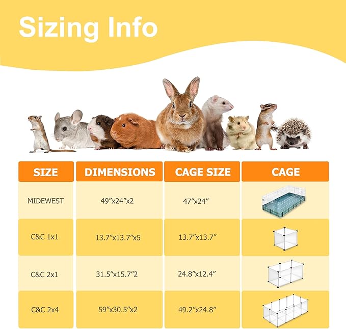 Guinea Pig Cage Liners, Washable Guinea Pig Bedding for Midwest Cage 2 Pack 49" X24", Reusable & Anti Slip & Waterproof, Absorbent Guinea Pig Pee Pad for Small Animal, Rabbit, Bunny, Chinchilla