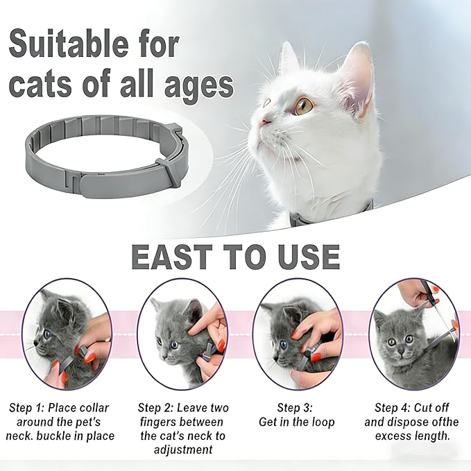 Calming Collar for Cats Pheromone Collar for Cats, Relief Anxiety Stress Separation, Help Calm Relax and Comfort Your cat, Ease Anxiety- 4pcs