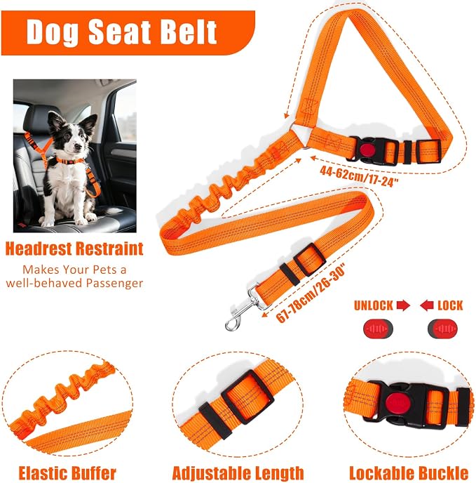 No Pull Dog Harness Adjustable Collar & Leash Set - Dog Halter Harnesses Collapsible Bowls & Poop Bag Dispenser Muzzle ID Tags Toys Fits Small Medium Large Dogs (Orange-XL)
