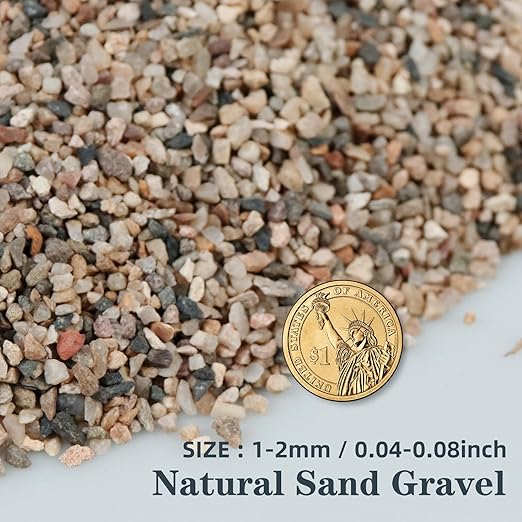 11lbs Aquarium Silica Gravel, 1-2mm Fish Tank Substrate, All Purpose Mixed Silica Sand for Aquarium, Fire Pits, and Landscaping