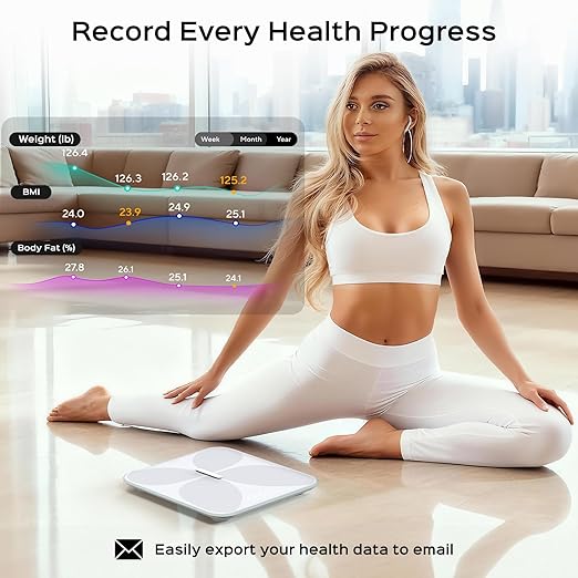Wyze Smart Scale X Butterfly - Bathroom Scale for Body Weight, BMI, Body Fat, Muscle Mass, Accurate Bluetooth Digital Scale for Body Composition Analyzer | Sync Health Apps | ITO Glass, 400 lbs, White