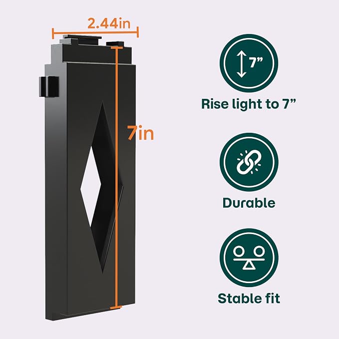 Aquarium Light Risers for Fluval Plant & Marine 3.0 & 2.0 LED | Heat-Resistant Polymer Stand | Toolless Easy Install (7-Inch)