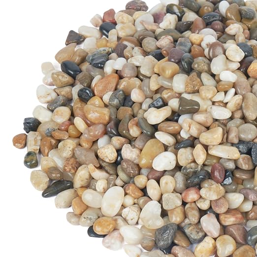 GASPRO 2.5 lb Decorative Pebbles for Plants, 3/8 Inch Mixed Color Rocks, Small Stones for Indoor Planters, Succulents & Vase Filler, Pea Gravel for Aquariums