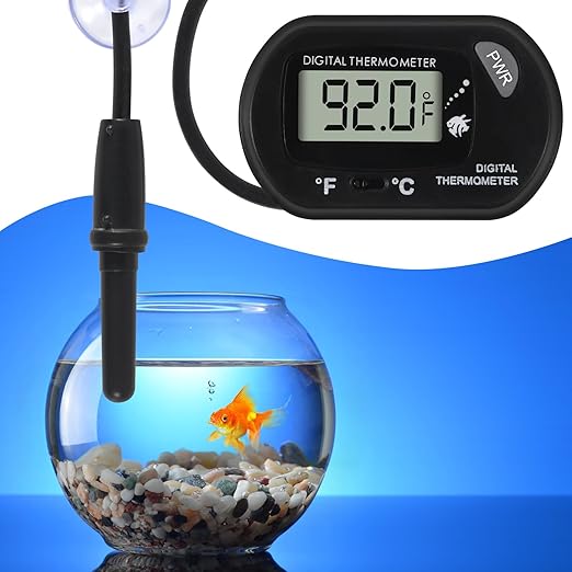 6Pcs Aquarium Thermometer Fish Tank Thermometer Reptile Fahrenheit Terrarium Water Temperature Indicator Test Digital with LCD Display Fahrenheit/Celsius