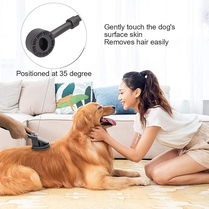 Vacuum Pet Hair Brush, Attachment Efficient Pet Grooming Tool for Dogs Cats Compatible with V6 V7 V8 V10 V11 V15 Made of Durable ABS Material