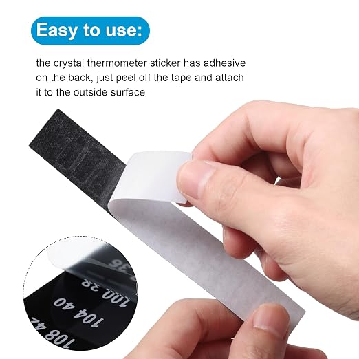 Zonon 24 Pcs Stick on Thermometer Strip for Brewing Fermenting Temperature Sticker Decal Crystal Adhesive 61-118 °f (16-48 °c) Digital Display Sticker for Wine Beer Aquariums