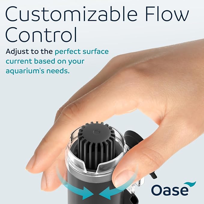 OASE CrystalSkim 350 Surface Skimmer for Freshwater and Marine Aquariums – Compact Internal Filter for Film Oil and Debris Removal, Quiet, Adjustable Flow, Shrimp-Safe, for Tanks up to 92 Gal / 350 L
