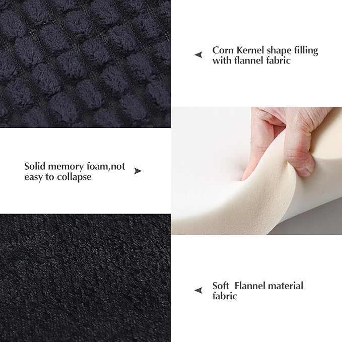 BVAGSS Reversible Dog Crate Pad, Memory Foam Pet Bed Mat, Soft Warm Machine Washable Sleeping Kennel Mattress for Small Medium Dogs XH079 (30''x20''x1.6'',Dark Grey)