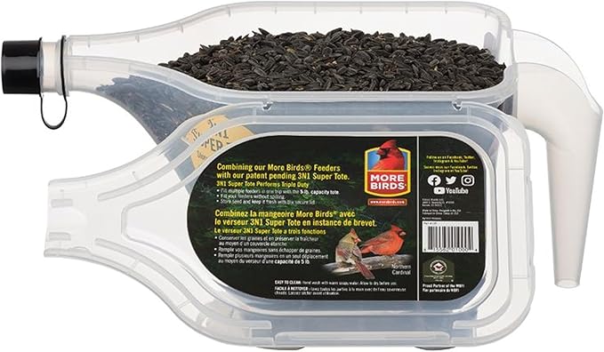 More Birds 3N1 Bird Seed Super Tote and Storage,5 lb Seed Capacity,(Pack of 4)