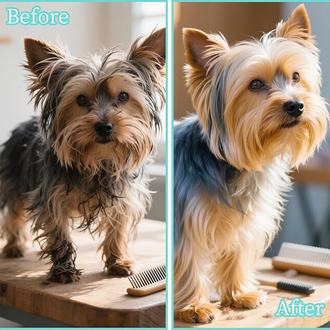 Cloud-Shaped Soft Bristle Small Dog Brush - Hollow Back Design for Easy Grooming - Ideal for Yorkie, Shih Tzu, Maltese Maltipoo Pomeranian- Puppy Essentials, Pet Hair Removal Essentials (Sky Blue)