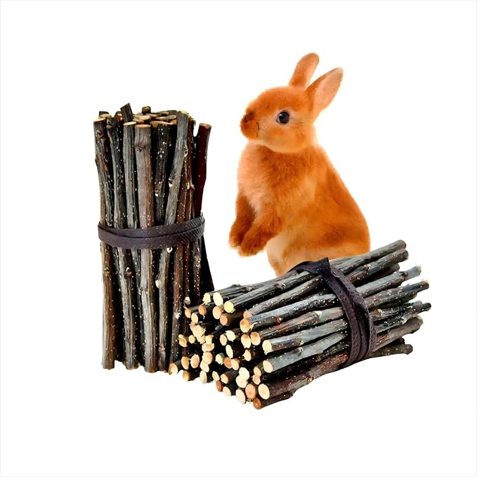 200g Apple Chew Sticks for Bunny Chinchillas,Small Animals Wood Chew Sticks,Wood Chew Toys for Rabbits Guinea Pig Hamster Gerbil Bunny