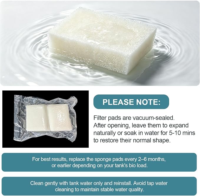 6 Pack Sponge Filter Pad Replacement for AquaClear 70, Foam Filter Inserts for Aquarium, Fish Filter Sponge for 70 Gallon Tank