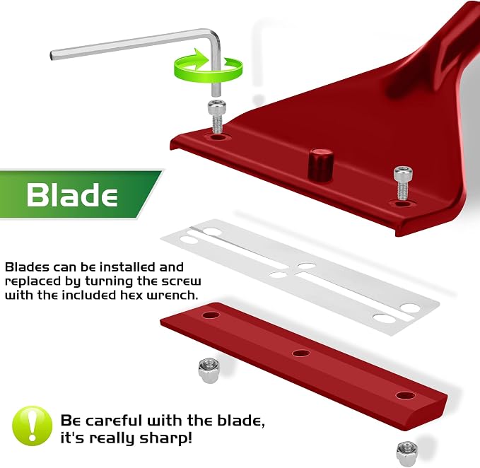 16.5’’ Professional Algae Scraper, Aquarium Blade Cleaner with 10 Pcs Replaceable Blades Stubborn Algae, Suitable for Water Tank Size Under 28 Gallons
