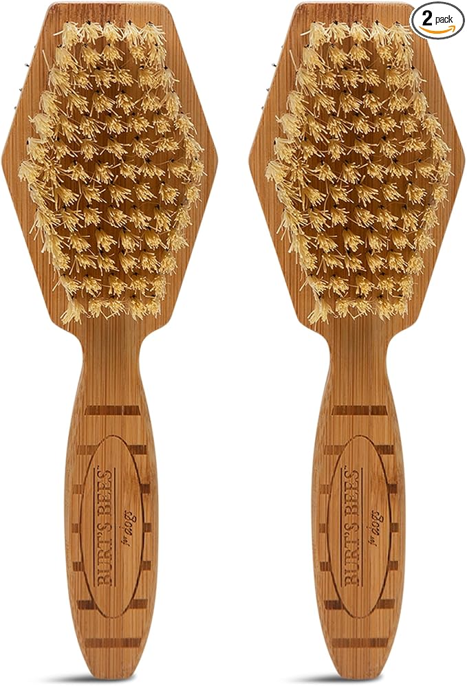Burt's Bees for Pets Double Sided Pin and Hemp Bristle Dog Brush, Reduces Shedding, Removes Tangles and Loose Hair for All Coat Types, Sustainable Bamboo and Recycled Materials - 2 Pack