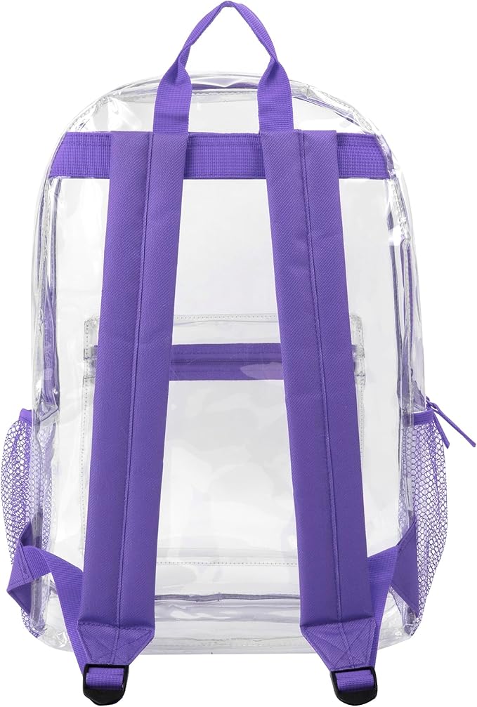 Trail maker Clear Backpack Heavy Duty with Padded Straps, Side Pockets for Kids, Boys, Girls, School, Stadium Approved Events