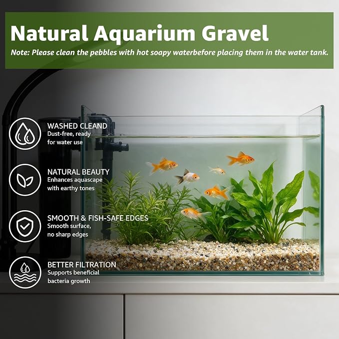 2 lbs Aquarium Coarse Sand, 1/12'' Premium Gravel and Substrate | Water-Washed, Undyed, Uncoated, for Nano Tanks, Planted Layouts, Stream-Style Aquascapes, Vivariums, Terrariums, Plants