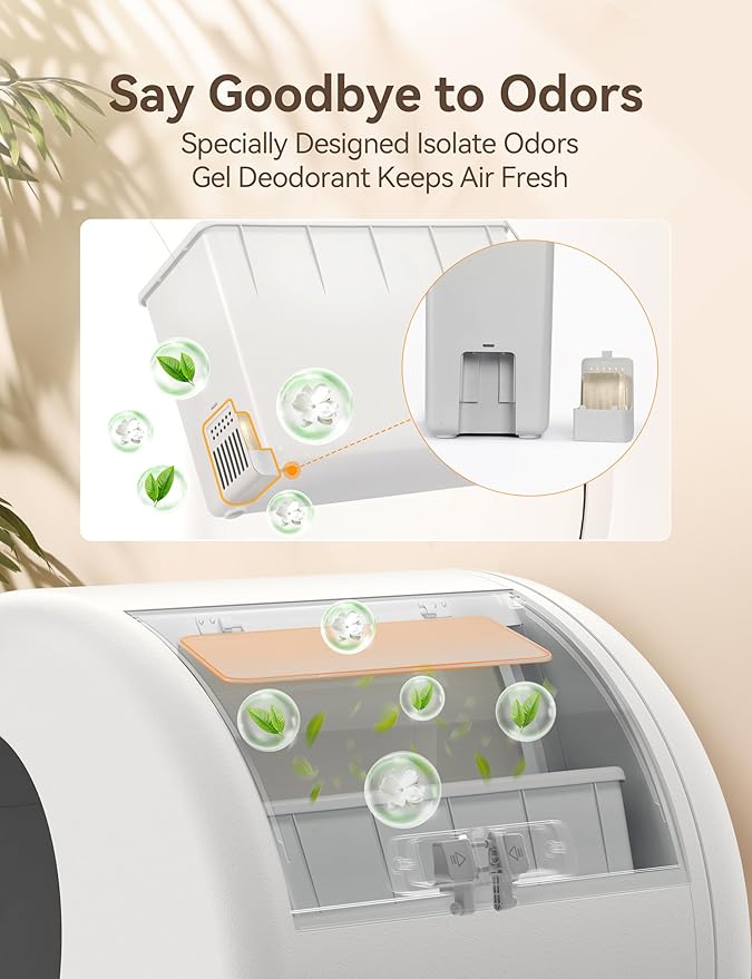 MeoWant Pet Odor Eliminator- 30-Day Continuous Automatic Cat Litter Box Odor Deodorant Gel Only Suitable for MW-SC01/MW-SC02/MW-SC03/ MW-SC09 Cat Litter Box (6Pcs)
