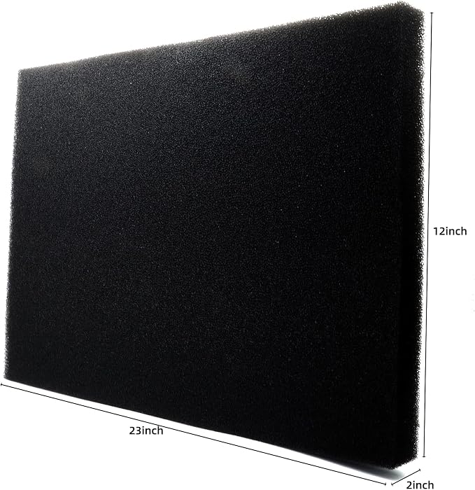 Aquarium Filter Sponge Pad 23" x 16" x 2", 30PPI | Bio Sponge Filter Media, Cut-to-Size Foam, For Fish Tank, Pond Filter