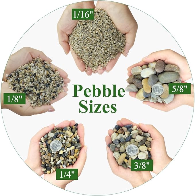 YISZM 5lbs Aquarium Gravel, 1/8"(2-4mm) Natural River Rocks Succulent Cactus Pea Gravel for Plants, Fish Tank, Decorative Pebbles for Gardening, Flower Pots, Vase Fillers, Landscaping