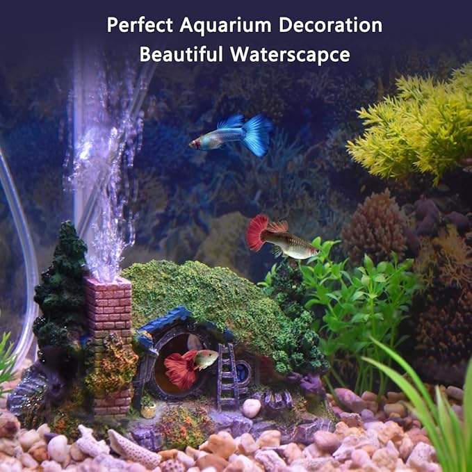 fazhongfa Aquarium Decorations Castle Fish Tank Décor Thematic Ornaments (Hobbit-Small)