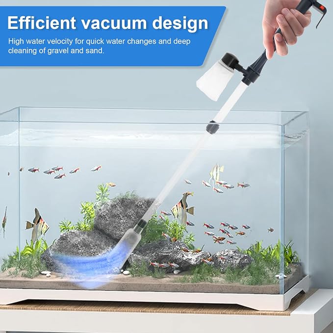 Fish Tank Cleaner, Aquarium Gravel Cleaner,Electric Fish Tank Gravel Cleaner Vacuum,Aquarium Cleaning Tools for Automatic Change Water Remove Dirt,Wash Sand Water Shower & Water Circulation