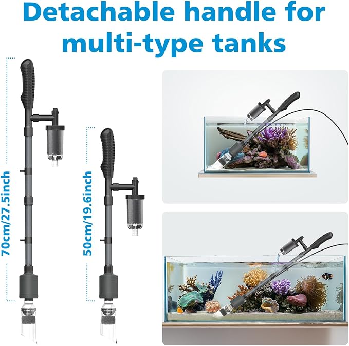 fishkeeper Electric Aquarium Vacuum Gravel Cleaner, 25W 6 in 1 Multifunction Fish Tank Cleaner Kit Gravel Vacuum for Fish Tank Adjustable Flow for Automatic Wash Sand & Water Changer