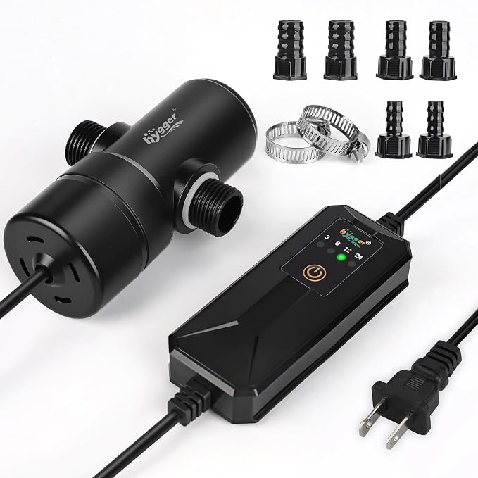 hygger Aquarium U-V Light, 5W U-V-C Lamp with Timer for 10-40 Gallon Tanks | Compact U-V light with Timer, 360° ABS Protective Shield, Freshwater or Saltwater Aquariums, Clear Water Support