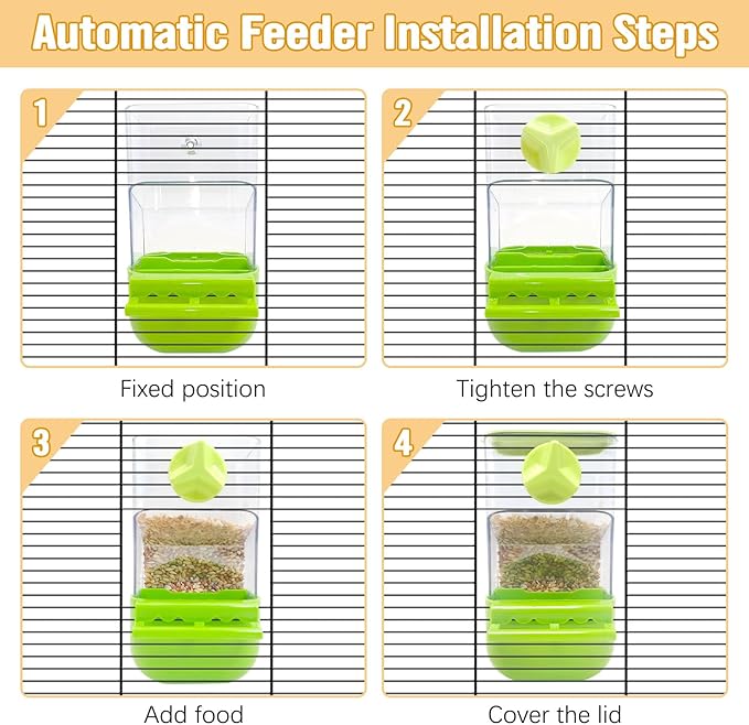 BNOSDM No Mess Bird Cage Feeders Automatic Bird Feeder Parrot Cage Accessories Transparent Seed Food Container with Perch for Finches, Parakeets, Budgies, Lovebirds, Cockatoos, Canaries (Green)