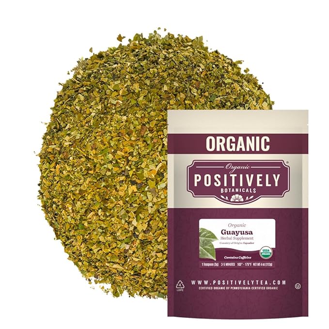 Organic Positively Botanicals Company, Guayusa, Herbal Tea Loose Leaf Botanical, 4 Ounce