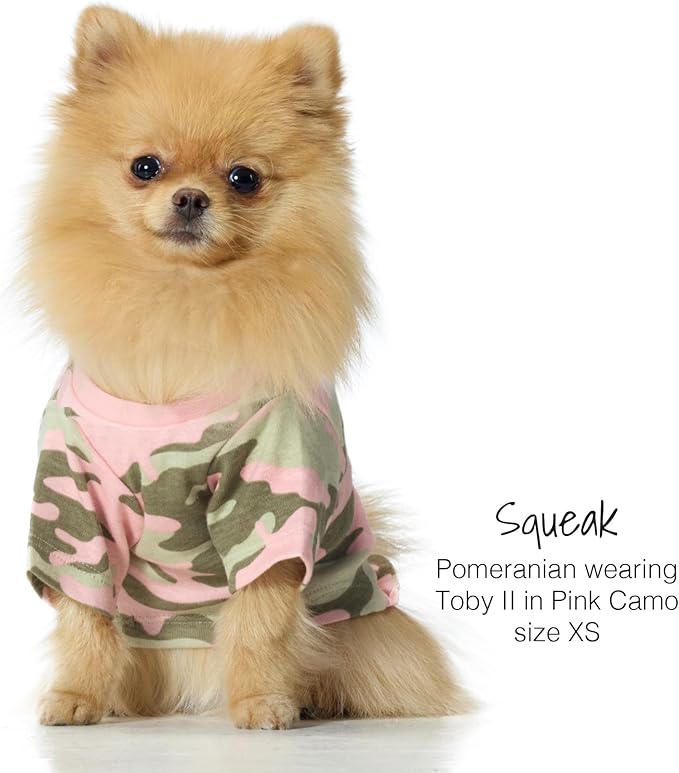 Pet Passion Toby II - The Perfect Tee, 3 Pack Short Sleeve Pet T-Shirt 100% Organic Cotton Tees Clothes for Small, Medium, Large Dogs, Pink Camo, X-Small (5-12 lbs)