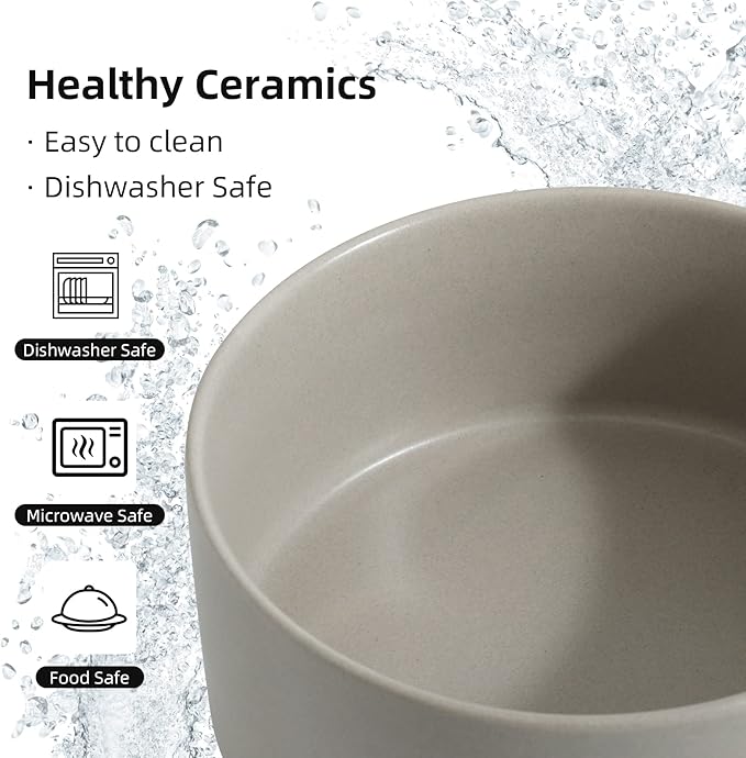 Havniva 8.3” Dog Bowl Ceramic Dog Food and Water Bowl, Durable Dog Water Bowl with Non-Slip Rubber Base Large Capacity Feeding Dishes for Large Dogs