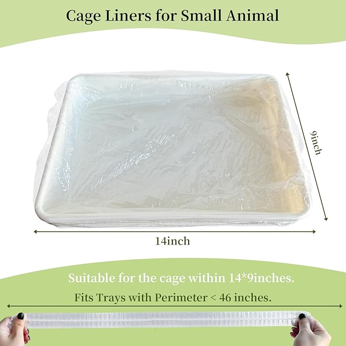 upcessory Disposable 50 pcs Small Animal Cage Liners, Rabbit Tray Film Liner Bunny Litter Pan Bags Guinea Pig Cage Toilet Plastic Film for Bird Hamster Chinchilla Hedgehog