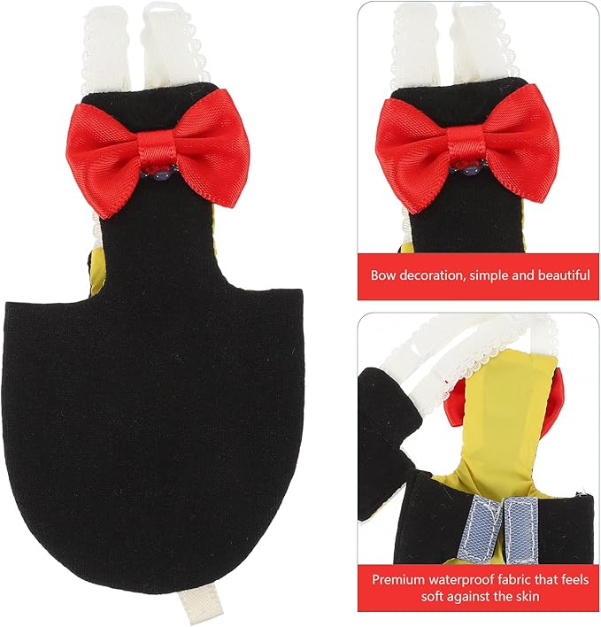 POPETPOP Washable Reusable Bird Diaper Suit Lightweight Parrot Flight Clothes with Breathable Cotton Fabric and Decorative Bow for Budgies Cockatiels