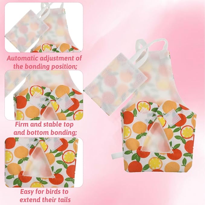 4 Pcs Bird Diaper, Reusable Pet Bird Diapers Parrot Flight Suit with Waterproof Inner Layer Adjustable Parakeet Diaper Washable for Parakeet Cockatiel Mini Macaw Budgie Canary Size L