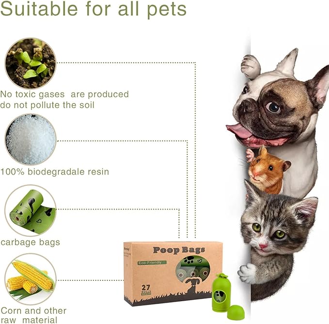 Yingdelai Dog Poop Bags 280 Counts: Extra Thick LeakProof Waste Bag with Dispenser for Doggy (Scented)