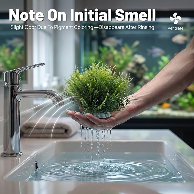 Abeillo 2pcs Artificial Aquarium Plants, Plastic Realistic Fish Tank Decor Plant Fake Natural Style Aquarium Decorations Plants Fish Tank Accessories