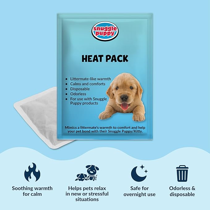 Snuggle Puppy Original Heartbeat Puppy Toy with Real-Feel Pulse & Heat Pack, Calming Sleep Aid for Puppy Anxiety, Crate Training, First Nights & New Puppy Transition - Biscuit