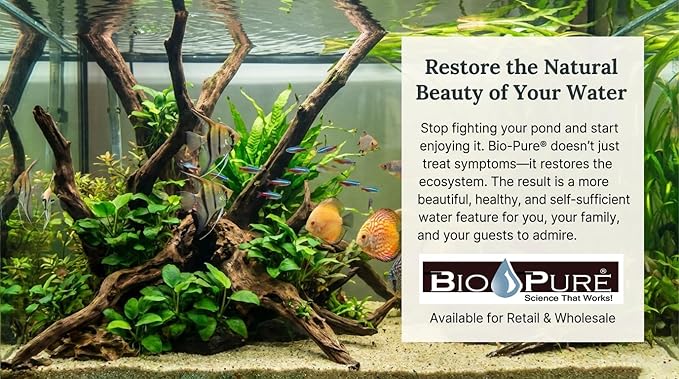 Bio-Pure Pond & Aquarium is (Whey) Better. Ask Rufus: Why is Bio-Pure with (DPW) Better? – 50/50 Dual-Action for Water Clarity + Bottom Waste/Sludge - Treats up to 7,000 gal. (Microbe Nutrition)