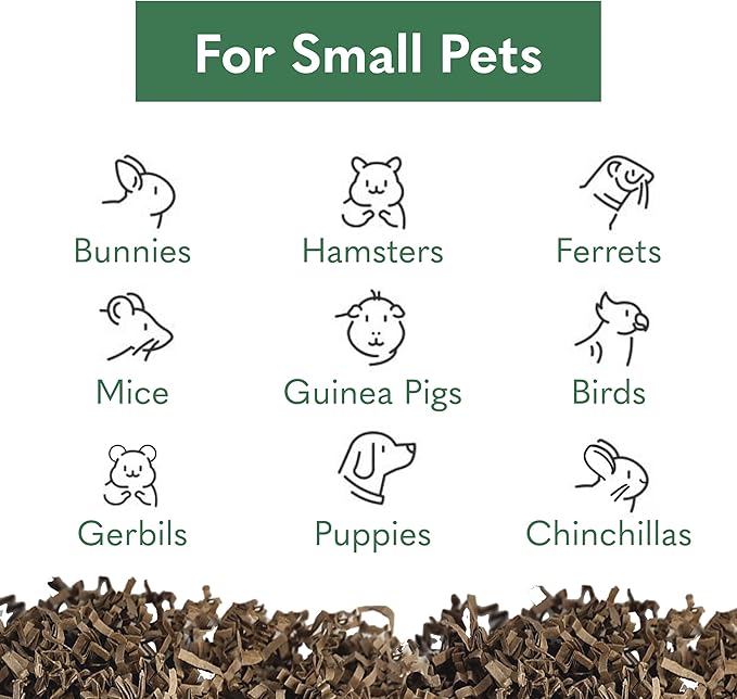 ECO BEDDING 99% Dust Free Paper Bedding for Small Pets and Birds, Odor Control, 1.5 lb (Expands to 30 L)