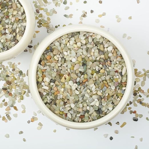 2lbs Natural Gravel Pebbles for Succulents and Cacti, 1/5 Inch Decorative River Stones – Perfect for Vases, Aquariums, Terrariums, and Outdoor Gardening, Mixed Colors (Jade, 2 Pounds)