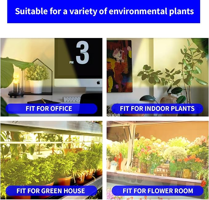 Hywyimlait 13 Inches Strip Growing Lamp for Indoor Plants, 3500K Full Spectrum LED Grow Light Strips with Auto ON/Off, 3/9/12H Timer & 10 Dimmable Levels for Green House Succulent (2 Head×3 Pack)