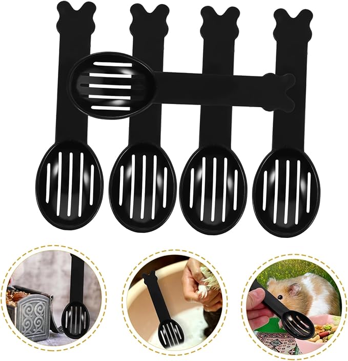 BESPORTBLE Hamster Bathtub Cleaning Spoon Set 5pcs Chinchilla Dust Bath Spoons Small Pet Shower Sand Tool Smooth Surface Random
