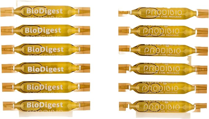 Prodibio Bio Digest, Nitrifying Bacteria, 12/1 mL Vials, for 50 Gallons+ | Fresh and Salt Water, 1 vial up to 50 gal/15 days